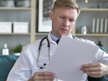 Clinician with a patient